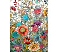 ZYHDK - 1500 Pezzis Colorful - Gifts - Flowers Painting - Elderly Memory Cognition Games - Decorazione Artistica Da Parete - 1500 Pezzis Colorful Puzzle - Hd90Zt