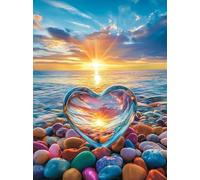 ZYHDK - 2000 Pezzi - Immagini Artistiche - Puzzle Di Colori - Surreal Pittura - Heartss Pebbless Beachs - Grande Puzzle Regalo Perfetto Per Tutta La Famiglia - JP39Aq