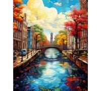 ZYHDK Puzzle 1000 Pezzi - Colorful - City Landscapes Oil Painting - Educational Toys Puzzle For Adults - Giochi Di Memoria Cognitiva Per Anziani - Jz237Ap