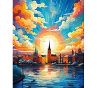 ZYHDK Puzzle 1000 Pezzi - Colorful - City Landscapes Oil Painting - Educational Toys Puzzle For Adults - Giochi Di Memoria Cognitiva Per Anziani - Jz242Ap