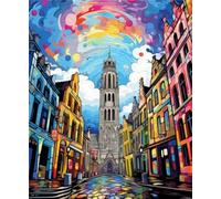 ZYHDK Puzzle 1000 Pezzi - Colorful - City Landscapes Oil Painting - Educational Toys Puzzle For Adults - Giochi Di Memoria Cognitiva Per Anziani - Jz236Ap