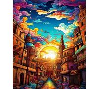 ZYHDK Puzzle 1000 Pezzi - Colorful - City Landscapes Oil Painting - Educational Toys Puzzle For Adults - Giochi Di Memoria Cognitiva Per Anziani - Jz235Ap