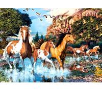 ZYHDK - Puzzle - 2000 Pezzi - Regali - Pittura - Wild Horses Galloping - Giochi Di Memoria E Cognizione Per Anziani - Giocattolo Per La Decompressione Degli Adulti Bd44Zk