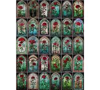 ZYHDK - Puzzle Per Adulti Da 2000 Pezzi - Stained Glass Flower Collage - Giocattolo Per La Serata Di Giochi In Famiglia - Decorazione Murale - Hj92Mb