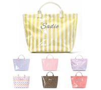 ZYHJJ Borsa di totalizzatore ricamata personalizzata della spiaggia,Tote a righe della spiaggia, Idea Regali per Amica, Collega, Mamma, Regalo di Compleanni, Nozze