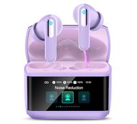 ZYHKON Cuffie Bluetooth, Auricolari Bluetooth 5.4 Con Touch Screen Multifunzione, IPX7 Impermeabile Cuffie Senza Fili, ANC/ENC Cancellazione Rumor Cuffie Wireless Stereo HiFi, con Equalizzatori, Viola
