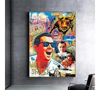 ZYHNNKL Quadro su tela Poster Le Wolf de Wall Street, poster di film classico a graffiti, 58 x 88 cm, senza cornice