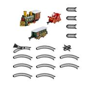 ZYIHNIRB 17 Pezzi Treno Elettrico Giocattolo Set Ferrovia Classico Carrozza con Effetti E Luci Realistici Materiale PP Adatto per Decorazione Natalizia, 18 Pollici