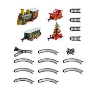 ZYIHNIRB 17 Pezzi Treno Elettrico Giocattolo Set Ferrovia Classico Carrozza con Effetti E Luci Realistici Materiale PP Adatto per Decorazione Natalizia, 19 Pezzi