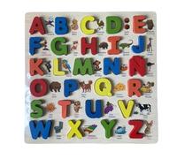 ZYIHNIRB Alfabeto in Legno Puzzle Board Sussidi Didattici Giocattolo Didattico per L'apprendimento del Tabellone con I Numeri Dell'alfabeto Colorato Leggero, Lettere spagnole