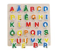 ZYIHNIRB Alfabeto in Legno Puzzle Board Sussidi Didattici Giocattolo Didattico per L'apprendimento del Tabellone con I Numeri Dell'alfabeto Colorato Leggero, vietnamita B