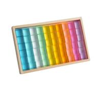 ZYIHNIRB Cubi Da Costruzione Arcobaleno Giocattolo Impilabile Giocattoli per L'apprendimento Giocattoli Lisci Blocchi Da Costruzione Cubi Acrili, Come immagine, 60 pezzi