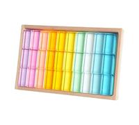 ZYIHNIRB Cubi Da Costruzione Arcobaleno Giocattolo Impilabile Giocattoli per L'apprendimento Giocattoli Lisci Blocchi Da Costruzione Cubi Acrili, Come immagine, 30 pezzi