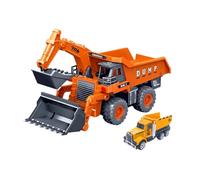 ZYIHNIRB Escavatore Giocattolo da Costruzione, Auto a Inerzia, Camion da Cantiere in Lega per Vacanze E Compleanni di Bambini, Orangina