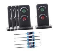 ZYIHNIRB Lampioni Stradali in Miniatura da 20 Pezzi LED in Ho Bianco Caldo 1:100, 5 Pezzi, 2 luci di Segnalazione