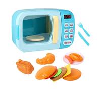 ZYIHNIRB Microonde Giocattolo Set Microonde Bambini Accessori Cucina Alimenti Finti Coltello Finto Sicuro Educativo Adatto a Regalo Crescita Bambini, Blu 13pcs, Taglia unica bambino