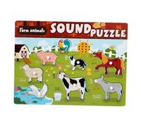 ZYIHNIRB Puzzle Sonoro in Legno, Puzzle a Incastro, Puzzle per Bambini, per Neonati, Bambini, Bambine E Bambini, Animale