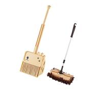 ZYIHNIRB Set Pulizia Bambini Mini Scopa Mop Paletta Attrezzi Gioco Materiale PP Stimola L'Autonomia Adatto a Bambini 3-8 Anni Giochi di Gruppo Feste di, Marrone