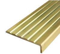 ZYinGgY 1 Protezione Antiscivolo for Bordi delle Scale in Ottone a Forma di L - Strisce di Finitura for gradini Interni/Esterni for la Transizione tra Pavimenti in Legno(38x8mm(1.5"x0.31"))