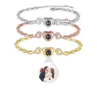 zyinoant Bracciale Con Foto Personalizzata,Bracciale Personalizzato Per Gli Uomini Le Donne,Braccialetto Con Foto Proiettata,Regalo Personalizzata Per Giorno Di San Valentino (Tipo 3)