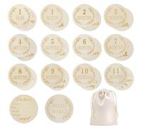 Zyiphor 13 Pezzi Cartoncini per Neonati Milestone Baby Cards Neonato in Legno, Biglietti per le Tappe Fondamentali Della Nascita del Neonato per Futuri Genitori e Neonati per il Baby Shower