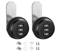 Zyiphor 2 Pezzi Password Serratura per Armadietto, Serratura Cassetta Postale con Codice Password a 3 Cifre, Serratura Combinazione Armadietto, per Cassetta del Cassetto del Cabinetto (Nero)