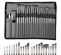 Zyiphor 23 Pezzi Pittura Pennelli per Dipingere, Pennelli Acquerello Professionali Set Pennelli con Borsa Di Tela e Spatole per Acquerelli,Inchiostro Acrilico, Acrilica,Guazzo,Olio