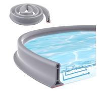 Zyiphor 2M Barriera Doccia Ferma Acqua, Gomma Guarnizioni Box Doccia, Guarnizione Impermeabile Antimuffa per Bagno, Autoadesiva Guarnizione Doccia Sottoporta per Angoli Lavabo Vasca, Grigio