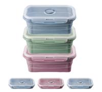 Zyiphor 3 Pezzi 550ML Contenitori Frigo Silicone Set Contenitori per alimenti, Pieghevole Lunch Bento Box con Coperchio per Lavastoviglie Congelatore Forno a Microonde