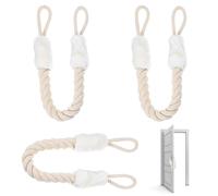 Zyiphor 3 Pezzi Corda Fermaporta di Sicurezza Corda Cotone per Maniglia Porta 60cm Protezioni per Maniglie in Corde Morbido Cotone Morbido Fermaporta di Corde Fermaporte Protezioni