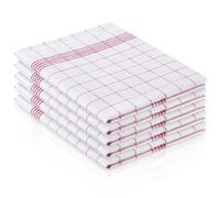 Zyiphor 5 Pezzi Strofinacci Cucina Cotone 100% Canovacci Cucina Cotone 45x65 cm Stracci Cucina Elevata Assorbenza Set di Asciugamani da Bar e da Tè Morbidi e Riutilizzabili (Rosso)