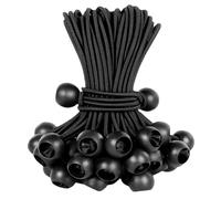 Zyiphor 50 pezzi Corde Elastiche con Sfere, Cordini Elastici da 15 cm, Tenditori per Teloni Elastici per Fissaggio Universale, Teloni, Tende, Gazebo, Striscioni, Bandiere, Campeggio