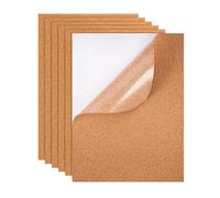 Zyiphor 6 Pezzi Fogli Autoadesivi in Sughero 30x21cm Spessore 6 mm Sughero Pannelli Muro Pannelli Isolanti in Sugheros per Bricolage, Ufficio, Scuola, Cucina, Decorazione da Parete