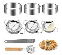 Zyiphor 8 Pezzi Stampo per Ravioli di Wonton In Acciaio Inossidabile Dumpling Maker Set 3 Diverse Dimensioni Stampo per Gnocchi Strumenti per Accessori per Ravioli di Wonton