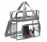 Zyiphor Borsa Trasparente Donna Borsa a Tracolla Trasparente Clear Bag Borse Trasparenti Grande PVC Clear Tote Bag Borse Trasparenti per Lavoro (30 x 30 x 15 cm)