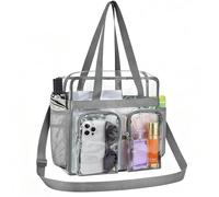 Zyiphor Borsa Trasparente per Lavoro Borsa Grande Trasparente PVC Clear Tote Bag Borse a Tracolla Trasparent Approvata Clear Bag per Giochi Sportivi e Concerti (30 x 30 x 15 cm)