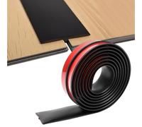 Zyiphor Profilo di Transizione Pavimento in PVC 300 cm x 5 cm Soglia di Dislivello Pavimento Striscia di Transizione per Soglie Porte Collegamenti Parquet Piastrelle Moquette (Nero)