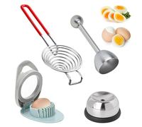 Zyiphor Set di 4 Tagliauova, Taglia Uovo Sodo Sbuccia Uova Sode Multifunzione Apri Uova per Cucina, Sala da Pranzo, Bar, Lavabile in Lavastoviglie