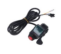 ZyjGaliliad Ammortizzatore a Pollice per Bici elettrica con Display Digitale della Tensione a 3 velocità, acceleratore Manuale Universale da 12 V a 99 V per Mountain Bike Pieghevoli e Scooter