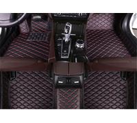 ZYJHGF Tappetini per Auto in Pelle per Maserati Ghibli 2014 2015 2016 2017 2018(LHD), Tappetino Impermeabile Antiscivolo per Tutto Il Tempo, Tappeto Abitacolo Set Completo,A-Black-Red