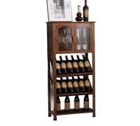 ZYJIX Armadietto da bar con vetrina trasparente e porta bicchieri da vino invertito, il design inclinato previene l'ossidazione del vino, perfetto per cucina, bar, studio e altro ancora