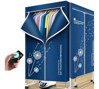 ZYJIX Asciugatrice Elettrica A 2 Livelli, Stendibiancheria Pieghevole per Interni, Stendibiancheria da 1500 W con Riscaldamento Anionico E Telecomando in Blu(Color:Blu)