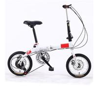 ZYJIX Bicicletta Pieghevole da 14 Pollici, Bicicletta Compatta Portatile per Studenti A 5 velocità, Bicicletta Leggera per Pendolari Urbani per Uomo E Donna(Color:Champagne)