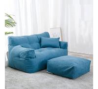 ZYJIX Fodera per Poltrona A Sacco, Durevole E Confortevole, con Schienale Alto, per Adulti E Bambini - Divano Pigro Doppio con Poggiapiedi, Uso Interno/Esterno, Senza Riempitivo(Color:A)