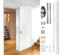 ZYJIX Kit per porta scorrevole, set di ferramenta per porta nascosta, sistema invisibile senza binari per bagni e armadi, porta a scomparsa