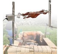 ZYJIX Kit Spiedo per Girarrosto per Barbecue, Strumento per Griglia Girarrosto Automatico con Motore Elettrico, per Falò da Picnic All'aperto per Agnelli di Maiale