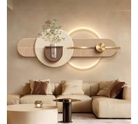 ZYJIX L'arredamento d'Arte della Parete 3D con Luce a LED, Design di arenaria, Include Vaso e Verde Artificiale, Ideale per la Camera da Letto o Il Soggiorno