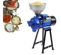 ZYJIX Macinino Elettrico per Mais, Mangime per Riso, Pellet di caffè in Polvere, Macinino per Cereali Resistenti, Macina Cereali Secchi E Umidi, con Imbuto per Farina(Size:220V,Color:Blu)