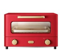 ZYJIX Mini Forno, Fornello Elettrico da 12 Litri E Grill Cottura Domestica Piccolo Forno Timer Doppia Porta in Vetro Calore Superiore E Inferiore 1000 W(Color:Rosso)
