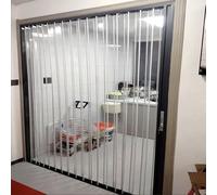 ZYJIX Porte a fisarmonica in alluminio con vetro acrilico trasparente, porta scorrevole pieghevole interna per scale e corridoi, telaio nero, design a risparmio energetico